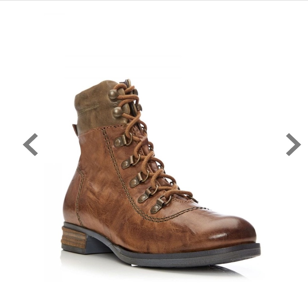 Josef Seibel Sanja 09 Brown Leather Lace-Up Combat Motto Boots (ankle bootie) - Picture 2 of 8